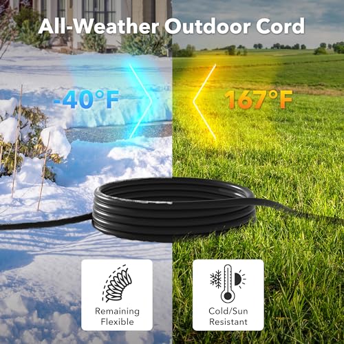 BN-LINK 10ft Outdoor Extension Cord, 12/3 SJTW Heavy Duty Power Cord, 3-Prong Grounded Plug, Weather Resistant, 15A, 1875W, Black, for Lawn, Garden, Appliances, ETL Listed - color: Black, size: 10FT