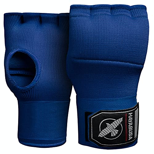 Hayabusa Quick Gel Hand Wrap Boxing Gloves | Slip-On Design, Padded Knuckle Protection, Hook and Loop Closure, Muay Thai Kickboxing, Men and Women, Sparring - color: Blue, size: X-Large