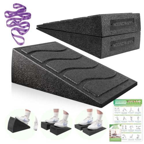 Slant Board for Calf Stretching, 5 Adjustable Angles Incline Board for Squat Wedge, 480 lbs Weight Capacity Calf Stretch Yoga Foam Wedge for Exercise, Squat, Ankle Mobility & Physical Therapy - color: Black&Purple