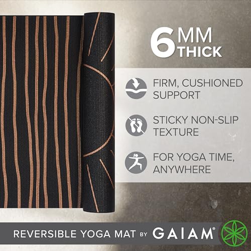 Gaiam Yoga Mat - Premium Print Reversible Extra Thick Non Slip Exercise & Fitness Mat for All Types of Yoga, Pilates & Floor Workouts - color: Cosmic Energy