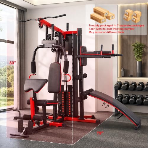 Home Gym System Workout Station, Smith Machine & Leg Press – Multifunctional All-in-One for Full Body Strength Training - size: LX-900