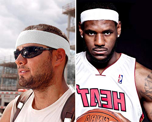 3 Pack Men & Women Sports Sweatbands Headbands - color: White,Black,Gray