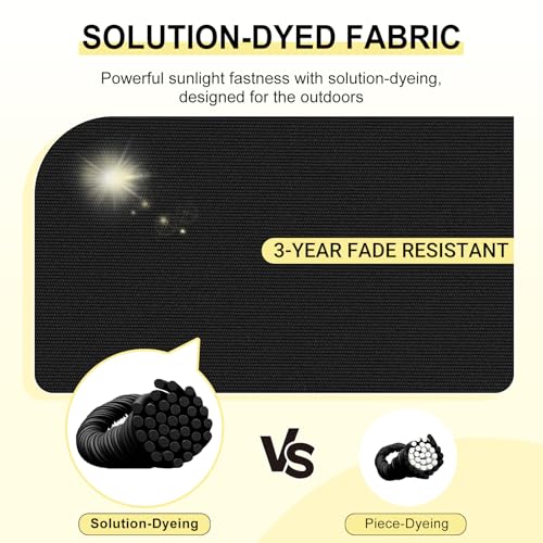 downluxe Outdoor Bench Cushion Waterproof, 45 x 18 Inch Patio Furniture Cushions with Adjustable Ties & Portable Handle, Porch Swing Cushions, Bench Cushions for Outdoor Furniture, Black - color: Black, size: 45x18x3 Inch