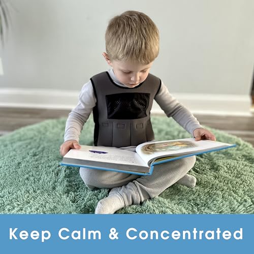 Weighted Vest for Kids - Compression Vest for Children with Sensory Issues, Autism, ADHD - Adjustable Kids Weighted Vest Includes 6 Removable Weights (Medium, Ages 5 to 9) - size: Medium