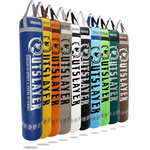 Outslayer Muay Thai Kickboxing Heavy Punching Bag – 6ft 130 lb – Made in USA – for MMA, Boxing & Training - color: Custom, size: Without Bottom D-Ring