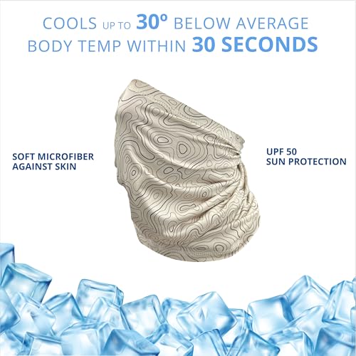 FROGG TOGGS Chilly Pro Cooling Neck Gaiter, Topographical - color: Topographical