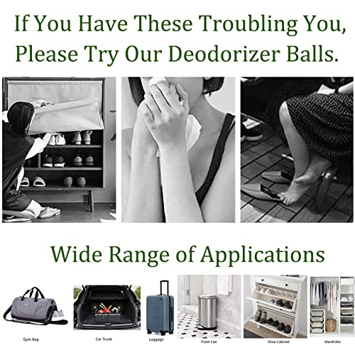 Deodorizer Balls, 8Pcs Shoe Deodorant Balls | Shoe Deodorizer, Odor Eliminator, Refreshing Car Air Freshener Ball, For Gym Bags Closet Locker Luggage Cabinet