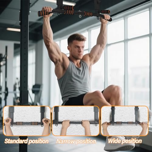 Joist Mounted Pull Up Bar,Wall Mount Pull Up Bar,Ceiling Mounted Chin Up Bar for Upper Body Workout, Dip Stand Supports to 440 Lbs - style: type D