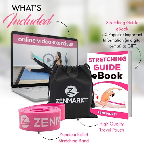 Ballet Stretch Bands for Flexibility, Strength and Dance Training | Ideal for Ballet, Gymnastics, Cheerleading and Pilates, Perfect for Practice, Training and Competitions - color: Pink