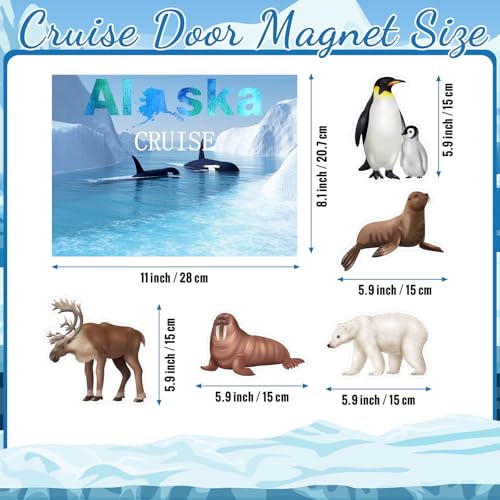 Kanayu 6 Pcs Alaska Cruise Door Decorations Magnetic Large Ship Decorations Magnets Anchor Cruise Decor Car Fridge Magnet Decal for Carnival Stateroom Door - style: Alaska