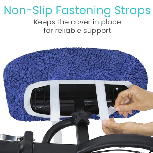 Vive Mobility Knee Scooter Pad Cover - Soft Plush Adult Sheepskin Memory Foam Cushion, Walker Accessory for Knee Roller, Padded Accessories Leg Cart Improves Comfort with Injury, Universal Fit (Blue) - color: Blue