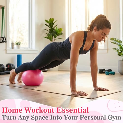 40 Pcs Small Exercise Pilates Ball Bulk 9 Inch Mini Yoga Balls Anti Burst and Slip for Stability Fitness Physical Therapy Stretching & Core Workout at Home Gym Office Class - color: Solid Pink