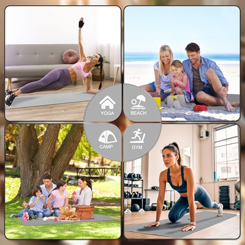 Hot Yoga Towel, 2 Pack Yoga Mat Towel with Grip Dot Non Slip Yoga Towels for Hot Yoga Sweat Absorbent Microfiber Pilates Towel for Bikram Exercise and Fitness