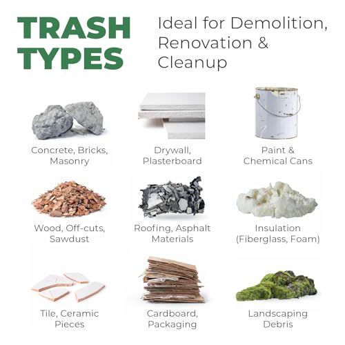 EconoHome Heavy Duty Contractor Garbage Bags - 2.8 Mil Extra Thick - 55-60 Gallon Trash Bags for Construction, Demo & Commercial Use, Lawn & Yard Cleanup - Extra Large 38x53" Made in USA, 150 Count