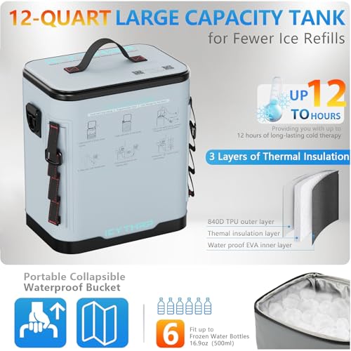 ICYTHRP Programmable Timer Cold Therapy Machine for Shoulder w/Quiet Pump | FSA Eligible HSA, Portable Ice Machine for Shoulder After Surgery, Shoulder Replacement Recovery System with Shoulder Pad