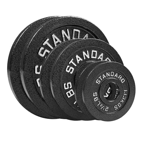 Steel Olympic Plates 35LB Set - Olympic 2 inch Premium Coated 2x of 10lb, 5lb, and 2.5lb Weights for Home or Commercial