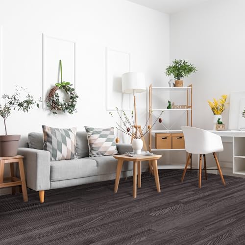 Sorbus Wood Grain Floor Tiles Foam Mat EVA Interlocking Mats Tile 3/8-Inch Thick Flooring Wood Puzzle Exercise Mats w/Borders - Home Playroom Basement, Apartment, Trade Show, Baby, Dance - color: Carbon, size: 36 Pack