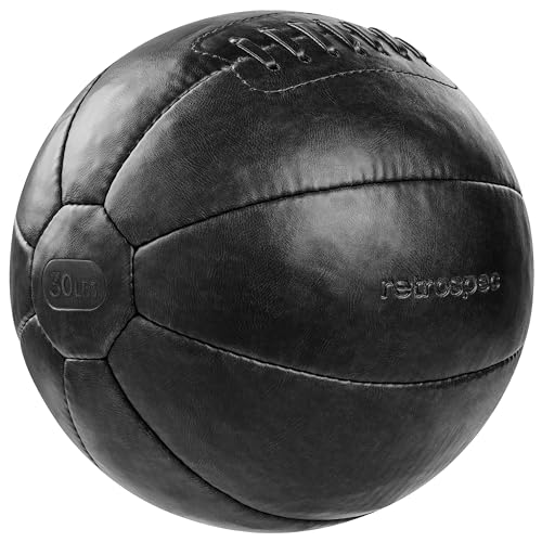 Core Weighted Medicine Ball 4, 6, 8, 10, 12, 14, 16, 20, 25, 30 lbs, Soft Touch Vegan Leather with Sturdy Grip for Strength Training, Recovery, Balance Exercises and Other Full-Body Workouts - color: Black, style: 30 lbs