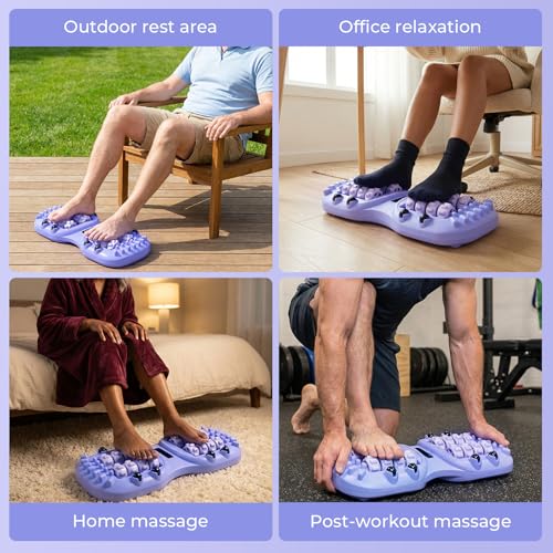 16 Wheel Foot Roller Massager, Ergonomic Feet Rolling Massager with 8 Magnetic Pressure Points for Circulation