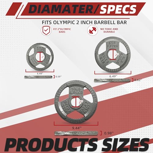 Signature Fitness 2-Inch Cast Iron Barbell Sets - size: 70LB Set
