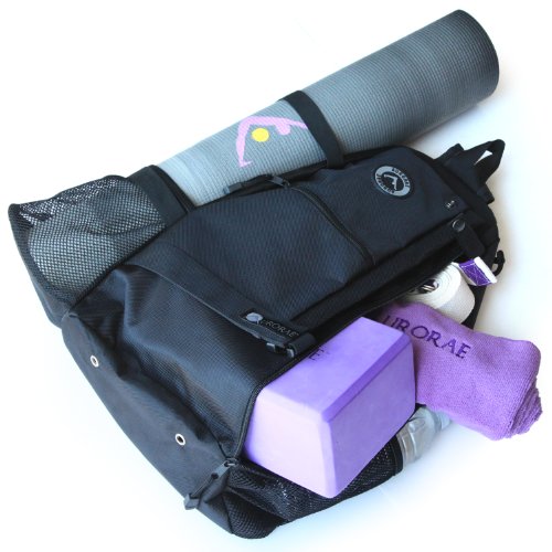 AURORAE Yoga Mat/Gym/Pickleball Cross-body Sling Back Pack. Mat sold separately - color: Ebony