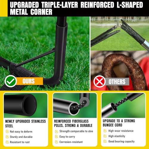 Soccer Goal, Kids Soccer Goals for Backyard Set, 2 Pack of Portable Pop Up Soccer Net with Soccer Ball, Cones, Complete Training Equipment for Youth, Toddler Outdoor Sports Games - color: Black Yellow, style: 4 ft x 3 ft