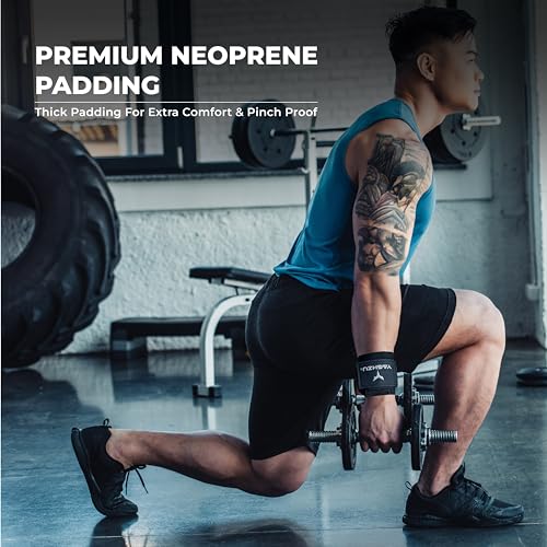 Weight Lifting Hooks, Padded Weight Lifting Straps Wrist Straps for Men and Women, Premium Deadlift Straps for Weightlifting and Powerlifting, Weight Lifting Gloves for Pull Ups - color: Blue