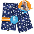 SunnyBay Small Microwave Heating Pad, Microwavable Versatile Cold/Heated Neck and Shoulder Wrap for Back Pain and More, Moist Heat Cotton-Fleece Pad, 6x11 Inches, Blue-Stars, Pack of 2 - color: Pack of 2 - Blue-stars