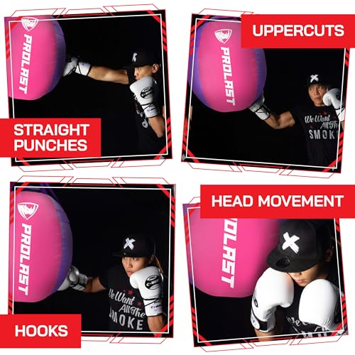 Wrecking Ball Heavy Boxing Punching Bag for Women, Hook and Uppercut, Body Snatcher, MMA, Muay Thai, Strength Training Equipment - color: Pink / Purple, size: Filled