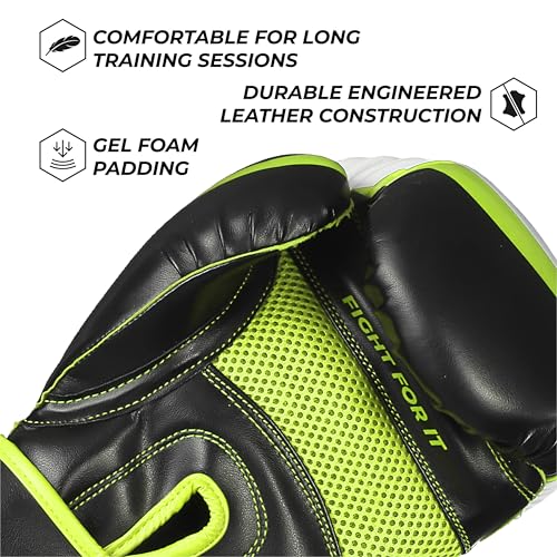 Sanabul Essential Gel Boxing Gloves for Men & Women, Kickboxing MMA, Muay Thai Gloves and Heavy Bag Training Punching & Sparring - color: Black/Green, size: 12 oz