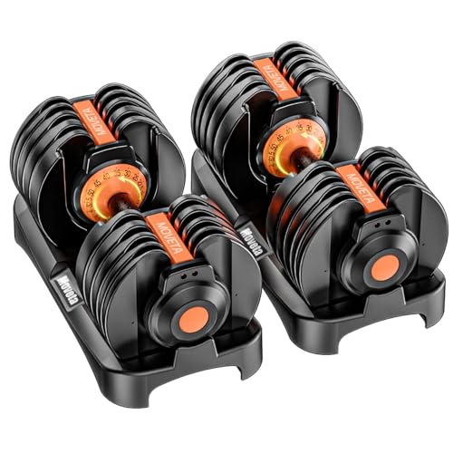 Adjustable Dumbbells Set of 2，Free Weights Dumbbells Set | Adjustable Dumbbell Set，52.5 lbs pair 105 lbs，15 in 1，for Men/Women Gym Equipment for Home Strength Training Equipment