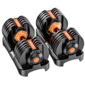 Adjustable Dumbbells Set of 2，Free Weights Dumbbells Set | Adjustable Dumbbell Set，52.5 lbs pair 105 lbs，15 in 1，for Men/Women Gym Equipment for Home Strength Training Equipment