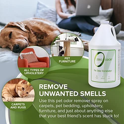 Zero Odor Pet Odor Eliminator, Air and Surface Odor Remover for Carpet, Furniture, and Pet Beds, Refill, 128 oz - size: 3785 ml (Pack of 1)