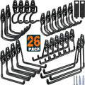 HUPBIPY 26 Pack Garage Hooks Heavy Duty Utility Steel with Anti-Slip Coating Wall Mount Storage Organizer for Hanging Power and Garden Tools, Ladders, Hose, Bikes, Ropes, Bulk Items, and More | Storage Organizer With a non-slip coating for Hanging Bicycle