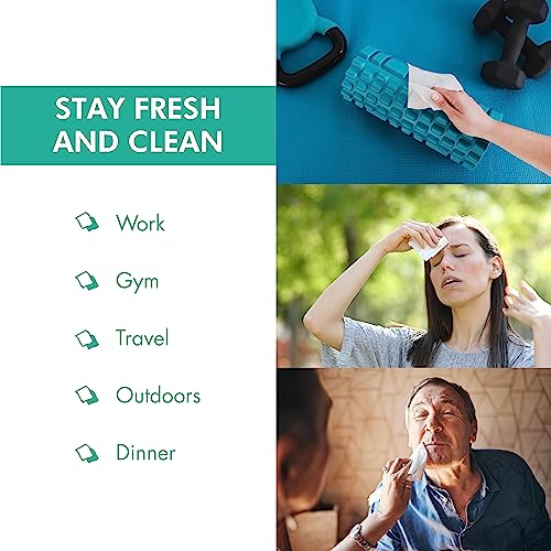 Handynaps Alcohol-Free Hand Wipes With Fresh Lemon Scent, Gentle On The Skin - Box of 100 Individually Wrapped Wipes For Adults and Kids, Travel Essentials - size: 100 Count (Pack of 1)