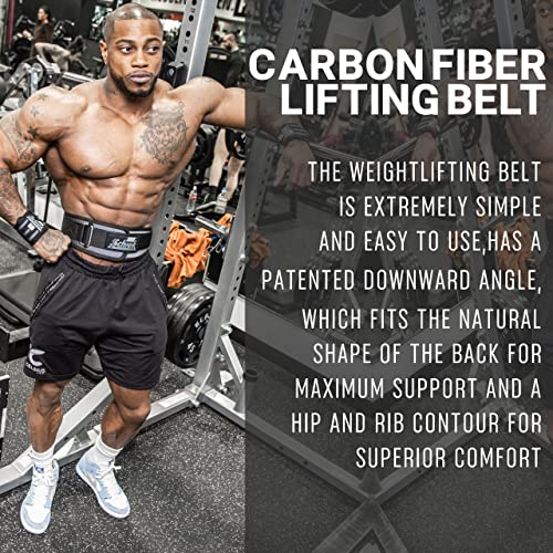 Schiek Sports Model 3006 Carbon Fiber Lifting Belt - Nylon Fiber Gym Belt with Marine Vinyl Back Support - color: Silver, size: XXL
