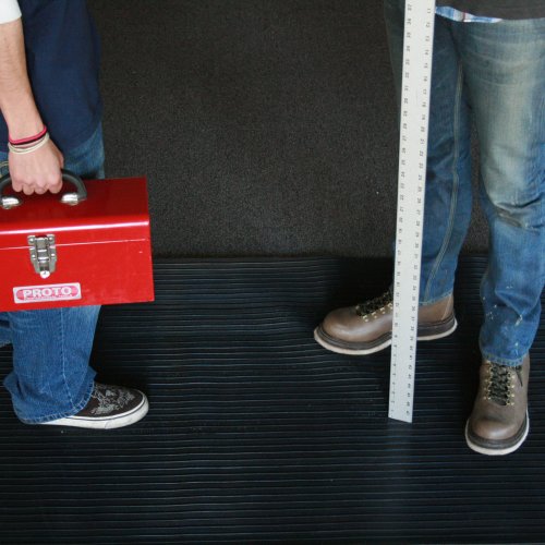 Rubber-Cal Composite Rib Corrugated Rubber Mat, 1/8" x 3ft x 10ft Roll - size: 120"L x 36"W x 0.13"Th