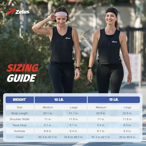 ZELUS Weighted Vest Woman, Adjustable Weighted Vest 1-10lb/ 1-15lb with Removable Z-Fit Soft Iron Weights, for Weight Loss Running Walking Rucking Strength Training, Reflective & Pocket Design - size: 10LB&L