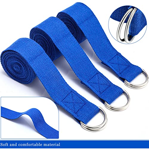 6 Pcs Yoga Strap for Stretching 8 ft Yoga Exercise Adjustable Straps Bands with Safe D Ring Buckle for Pilates, Gym Workouts, Fitness, Physical Exercise, Dance, Improve Flexibility - color: Royal Blue