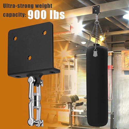Punching Bag Hanger, 900 LBS Heavy Bag Wall Mount & Ceiling Hanger with 360° Swivel, Thick Steel Boxing Mount for MMA, Muay Thai & Home Gym (Multiple Mounting Options) - color: Ceiling - L-Shape Joist