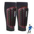 Shin Guards Soccer Kids Youth, Adult Shin Guards with Honeycomb Padding，Breathable & Anti-Slip Calf Compression Sleeves - color: Black Red, size: XX-Small