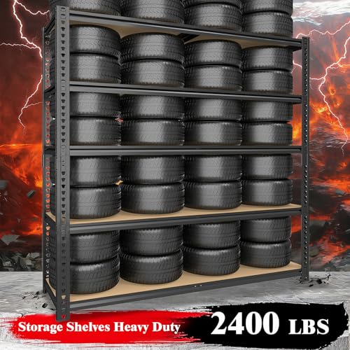 72" H Garage Storage Shelves,Storage Shelves Heavy Duty,2400LBS Metal Shelving Units,Adjustable Garage Shelving Heavy Duty for Garage Storage,Warehouse,16"x35.5"x72 - size: 72" H x 35.5" W x 16" D