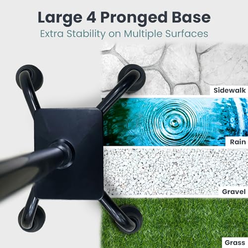 PELEGON Quad Cane (300 lb) - Adjustable Walking Cane with A Large 4 Pronged Base for Extra Balance & Stability, Walking Canes for Seniors, Walking Cane for Men & Women, Walking Sticks - color: Flowers