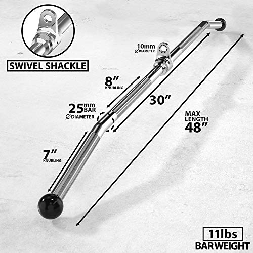 Synergee Lat Bar 48" – Wide and Narrow Grip Cable Attachment