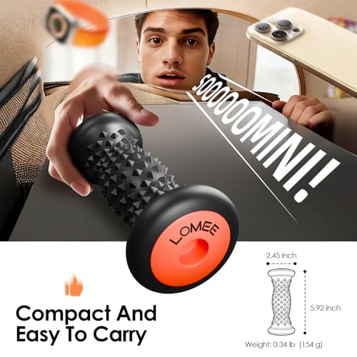 Foot Roller Massager for Plantar Fasciitis, Foot Arch and Heel Pain Relief | Deep Tissue Muscle Massage, Feet Ergonomic & Rounded Top Design - color: Black