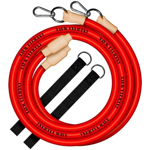 Dynamic Rubber Battle Ropes Alternative for Home and Gym | Maximize Calorie Burn | Revolutionary Fitness Equipment for Abs and Full Body Workout - color: Neon Red