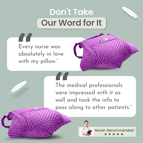 MOYOAMA Hysterectomy Pillow Post Surgery – Form-Fit Support Shield with Secure Straps, 2 Pockets, & Cozy Muff – After Hysterectomy Recovery Must-Haves, Post-Op C-Section Pillow Post Surgery Gifts - color: Field Lavender