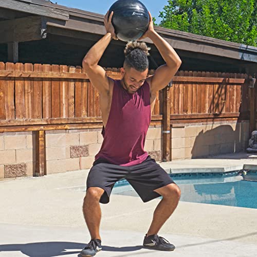 ProsourceFit Slam Medicine Balls 5, 10, 15, 20, 25, 30, 50lbs Smooth and Tread Textured Grip Dead Weight Balls for Strength and Conditioning Exercises, Cardio and Core Workouts - color: Classic - Black, size: 30 LB