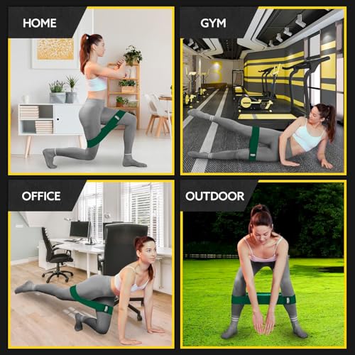 Tribe Lifting Resistance Bands for Working Out - 3 Pack Fabric Workout Bands for Women and Men - Booty Bands for Legs and Glute - Non Slip Exercise Bands Set for Squat Hip Thigh - color: Light Green