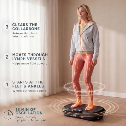 Lifepro Waver Vibration Plate Exercise Machine – High-Intensity Vibration Plate for Lymphatic Drainage – Full-Body Workout Vibrating Platform with Loop Bands – Fitness Equipment for Strength & Toning - color: Black